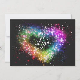 Invitación Colores del arcoiris pintan con spray lo que provo