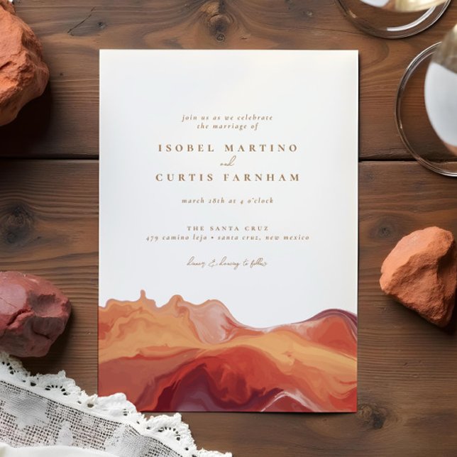 Invitación Colores del desierto Terracotta Boda suroeste (Subido por el creador)