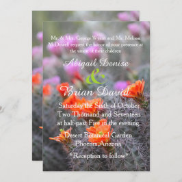 Invitación Colores del fondo de los cactus del desierto