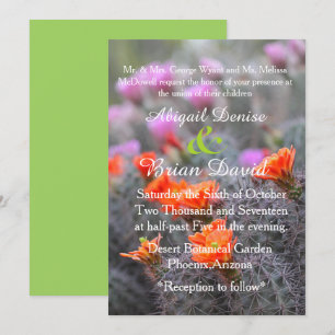 Invitación Colores del fondo verde del desierto