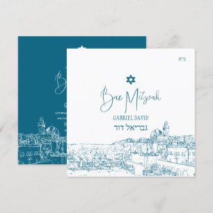 Invitación Colores del Muro de Jerusalén DIY, bar Verde azula