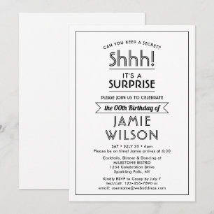 Invitación Colores DIY • ¡Shhh! Fiesta de cumpleaños sorpresa