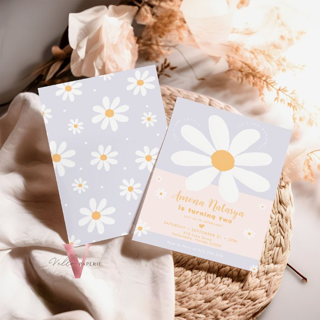 Invitación Colores editables CUALQUIER EDAD Daisy Summer Birt (Subido por el creador)