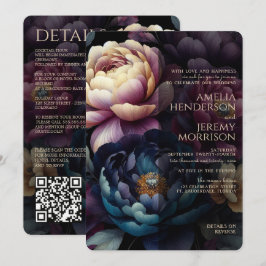 Invitación Colores Florales con Código QR