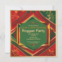 Invitación Colores Florales Rasta Personalizables Fiesta Regg