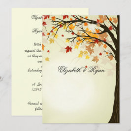 Invitación Colores Hermosos de Otoño, Boda de Otoño