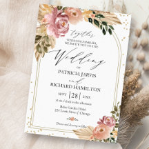 Colores Neutros Chic Boho Floral Boda