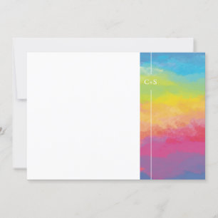 Invitación Colores pastel arcoíris acuarela