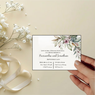Invitación Colores pastel boho para la cena de ensayo de la b