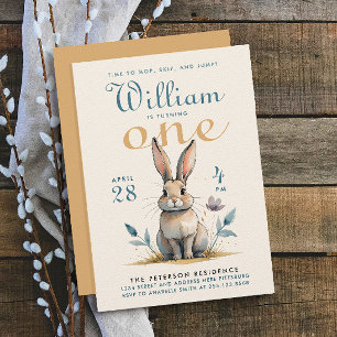Invitación Colores pastel lindos Cumpleaños conejo de agua pr