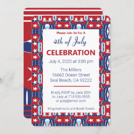 Invitación Colores patrióticos 4 de julio