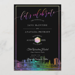 Invitación Colores PixDezines NYC Skyline/Rainbow