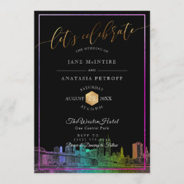 Invitación Colores PixDezines NYC Skyline/Rainbow