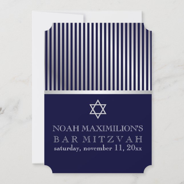 Invitación Colores PixDezines stripes barra mitzvah/DIY (Anverso)
