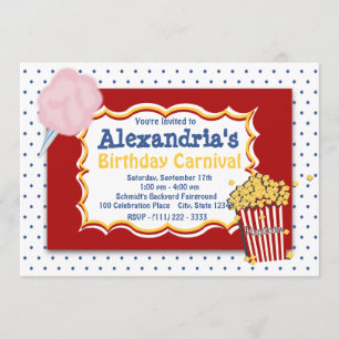 Invitación Colores primarios de cumpleaños de carnaval