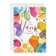 Colorful Abstract Shapes Floral Boho Baby Shower