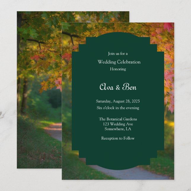 Invitación Colorful Autumn Day Wedding Celebration (Anverso / Reverso)