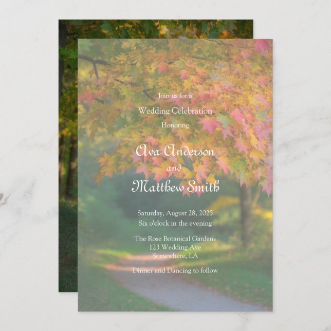 Invitación Colorful Autumn Day Wedding Celebration  (Anverso / Reverso)