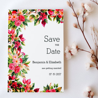 Invitación Colorful beautiful country floral Save the Date