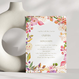 Invitación Colorful Boho Watercolor Floral Elegant Wedding