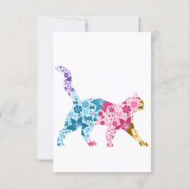 Invitación Colorful Botanical Cat