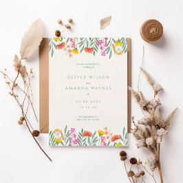 Invitación Colorful Botanical Frame Wedding Invitation