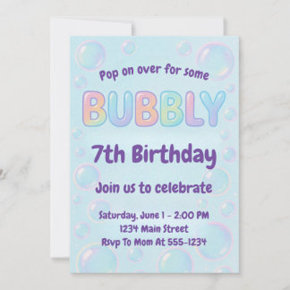 Invitación Colorful Bubble Birthday