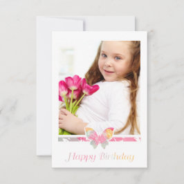 Invitación Colorful Butterfly Happy Birthday Quote Script