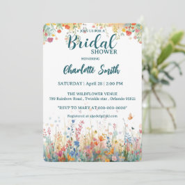 Invitación colorful butterfly Watercolor Wildflowers Personal