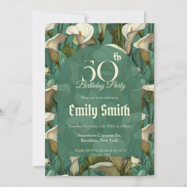 Invitación Colorful Call Lilies Accent 30Th Birthday (Anverso)