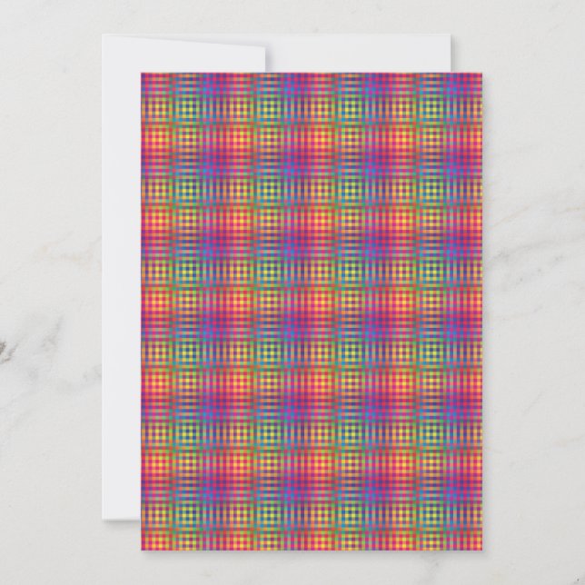 Invitación Colorful Checker Abstract Pattern (Anverso)