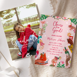 Invitación Colorful Cheers to the Grad Graduation Party