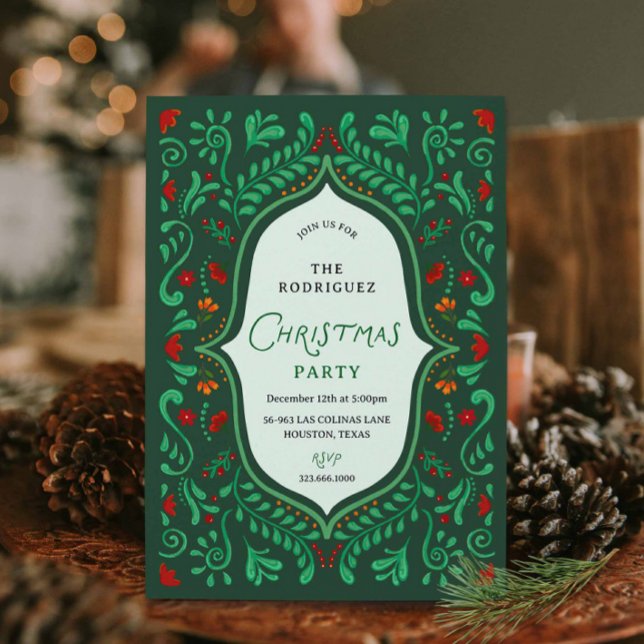 Invitación Colorful Christmas Fiesta Party Invitation (Colorful Fiesta Christmas Party Invitation)