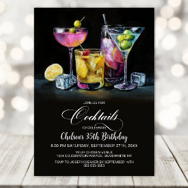 Invitación Colorful Cocktails Birthday Party