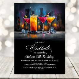 Invitación Colorful Cocktails Birthday Party