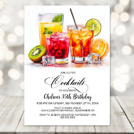 Invitación Colorful Cocktails Birthday Party
