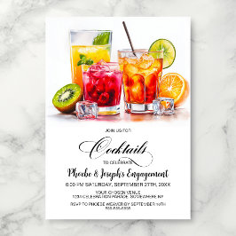 Invitación Colorful Cocktails Engagement Party