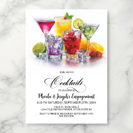 Invitación Colorful Cocktails Engagement Party