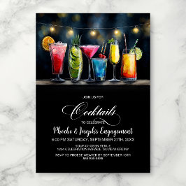 Invitación Colorful Cocktails Engagement Party