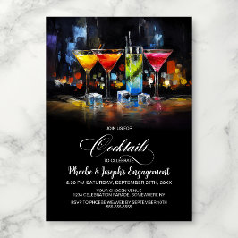 Invitación Colorful Cocktails Engagement Party