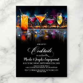 Invitación Colorful Cocktails Engagement Party
