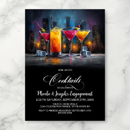 Invitación Colorful Cocktails Engagement Party
