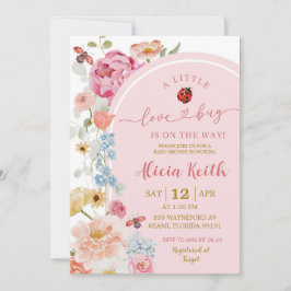 Invitación Colorful Floral Lovebug Baby Shower Invitation