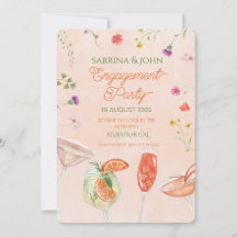 Colorful Floral Watercolor Engagement Party