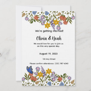 Invitación Colorful Floral Wedding Invitation