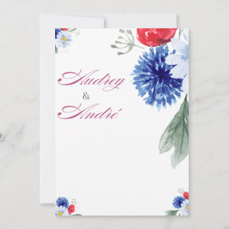 Invitación Colorful Floral Wedding Invitation | Elegant Roman