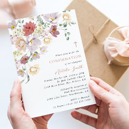 Invitación Colorful Flowers, Wildflowers, Boho, Confirmation