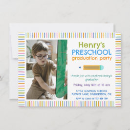 Invitación Colorful Fun Photo Preschool Graduation