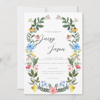 Invitación Colorful Garden Arch with Wildflower wedding