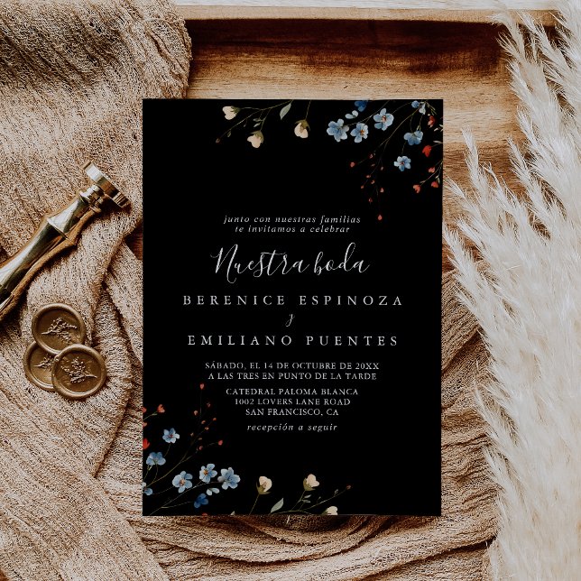 Invitación Colorful Garden wildflower Nuestra Boda Wedding (Subido por el creador)